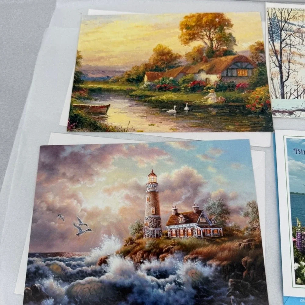 Greeting Cards Mixed LOT of Assorted Scenic Landscape Winter Art Stationary